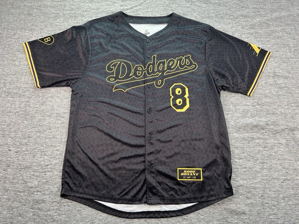 Kobe Bryant LA Dodgers Lakers Jersey Mens Extra Large Black Mamba Athletic Mesh